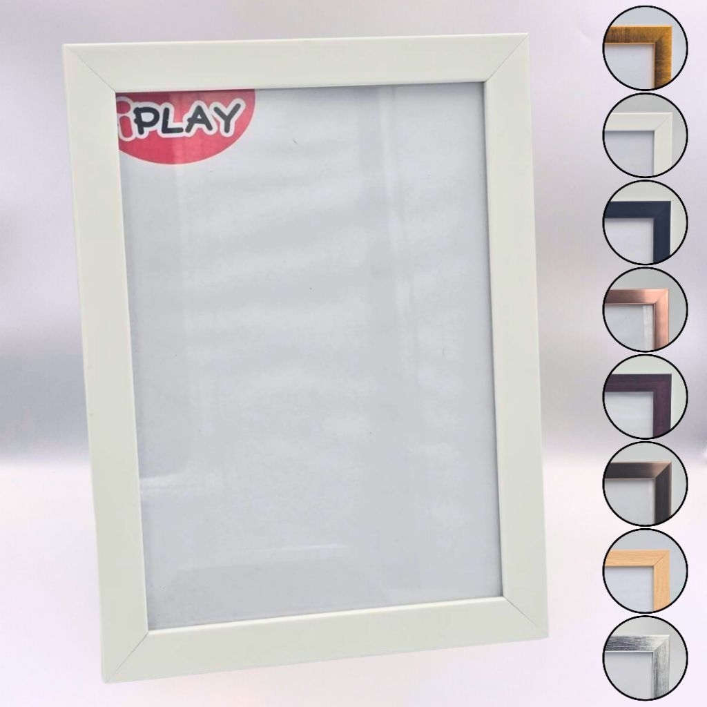 กรอบรูปมินิมอลขอบ0.5" A4 2x3 3x4 4x6 5x7 6x8 A5 7x10 8x12นิ้ว /501 มีกระจก มีขาตั้ง แขวนผนัง