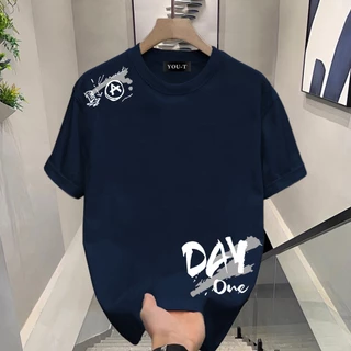 Basi💥เสื้อยืด oversize unisex สตรีทแฟชั่น โคตรนุ่ม เสื้อ cotton 100% ไม่หดตัวลาย เสื้อไม่ยับ ลาย "DAY ONE"