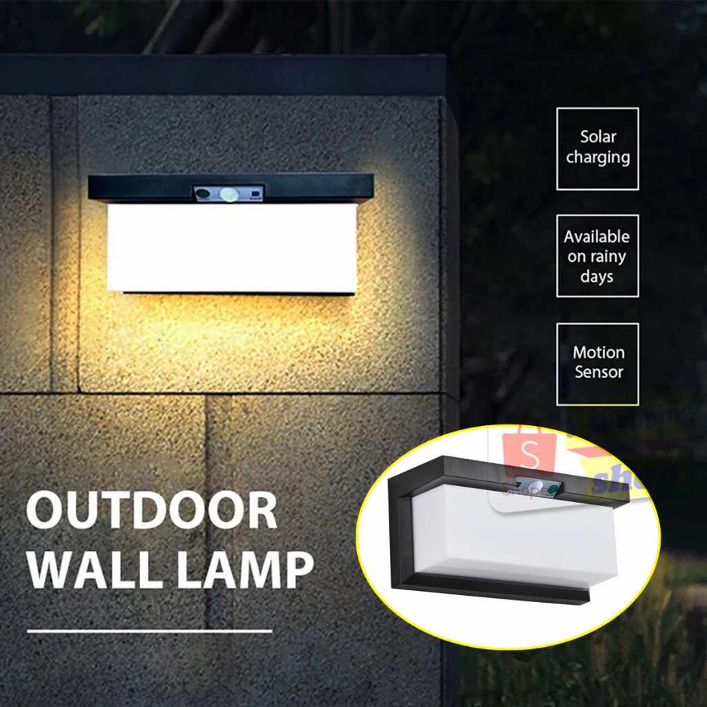 โคมไฟโซล่าเซลล์ เซ็นเซอร์ 52 LED ไฟแสงอาทิตย์ เซ็นเซอร์ เปิด/ปิดอัตโนมัติ ไฟกลางแจ้ง