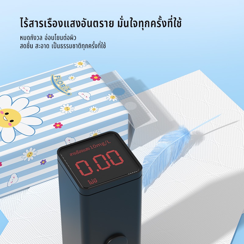 [1 ลัง 6 ห่อ] Floriz Tissue กระดาษทิชชู ฟลอริซ คอมฟอร์ทพรีเมียม แบบแขวน กระดาษเช็ดหน้า ลายเฉดสีฟ้า - 5