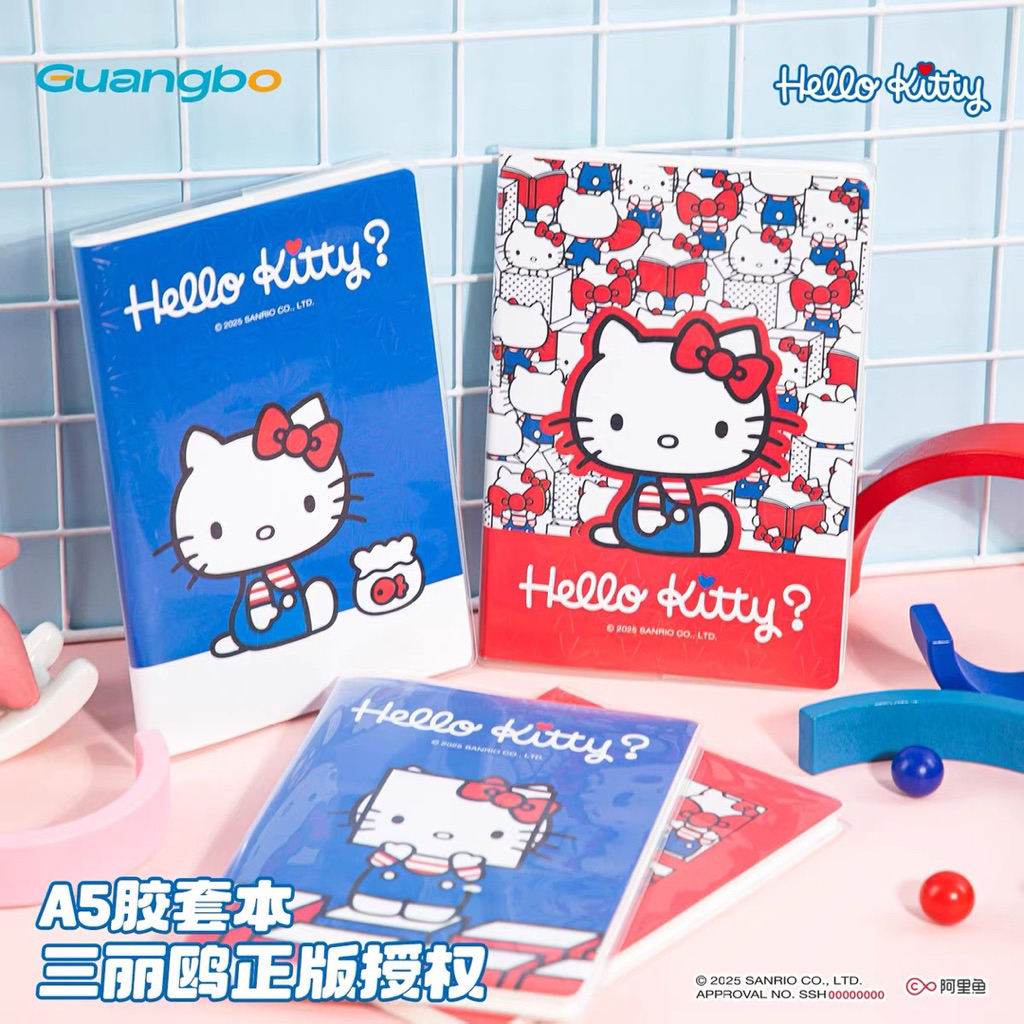 Sanrio สมุด A5 ปก PVC ลายคิตตี้ งานแท้ GuangBo KT81597