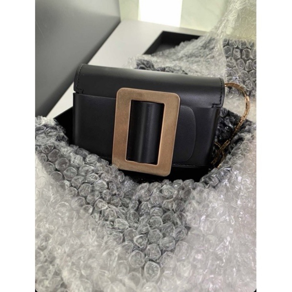 Boyy MINI SQUARE BUCKLE LEATHER CHAIN WALLET