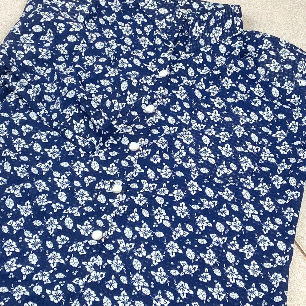 007 – 014 เสื้อผู้หญิง เสื้อผู้สูงอายุ อก 40-52 ใส่สบาย ไม่ร้อน ไม่รีบ เนื้อผ้าพิมพ์ลายดอกไม้