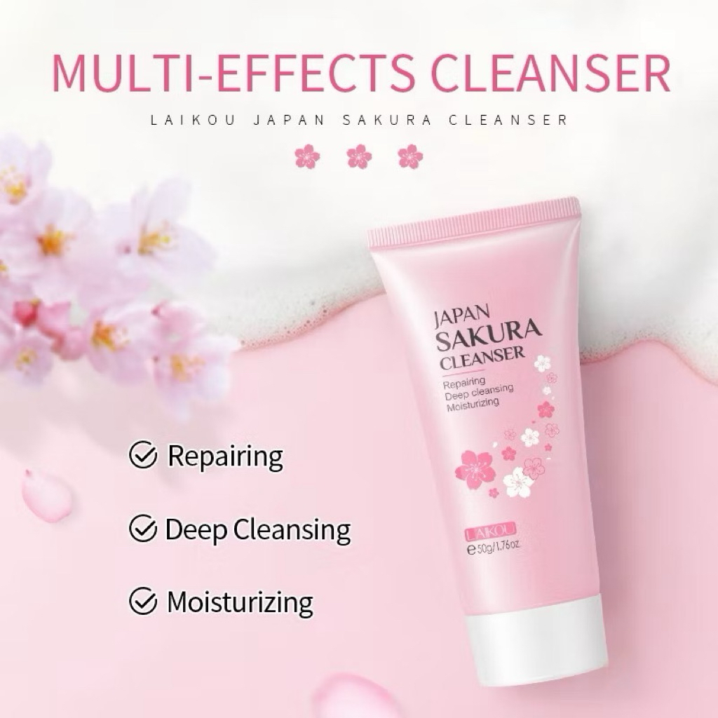 JAPAN SAKURA CLEANSER โฟมล้างหน้า ซากุระ ดอกซากุระ ญี่ปุ่น ควบคุมความมัน ดูแลผิว 50 กรัม