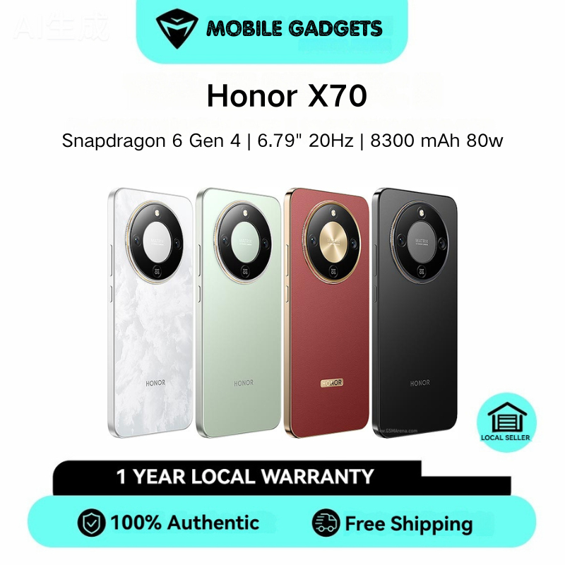 Honor X70 | Snapdragon 6 Gen 4 | 6.79" 120Hz 1200 x 2640 pixels | 8300 mAh 80w