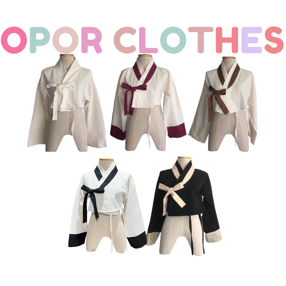 เสื้อครอปผ้าฝ้ายทรงฮันบกสั้น-K-040