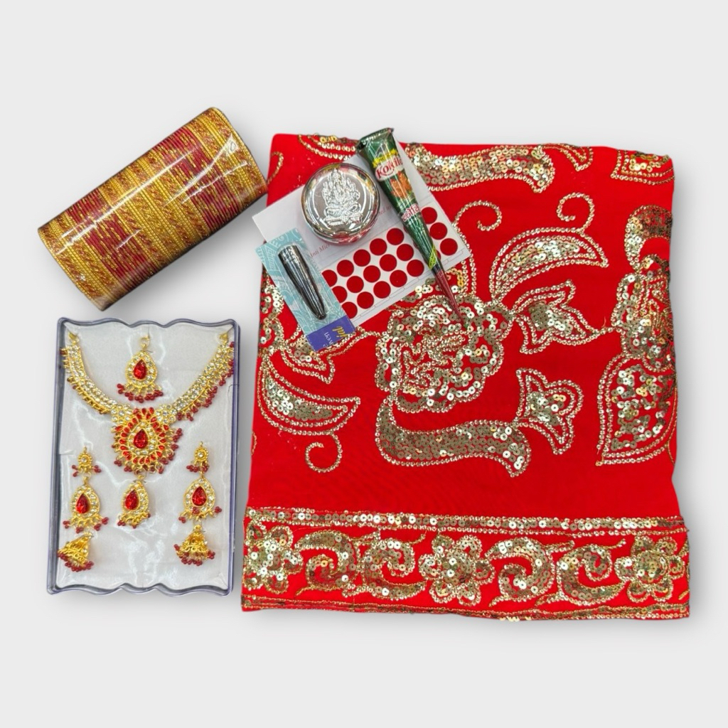 Indian Saree Full Set ชุดส่าหรีอินเดีย ครบเซ็ตพร้อมเครื่องประดับ