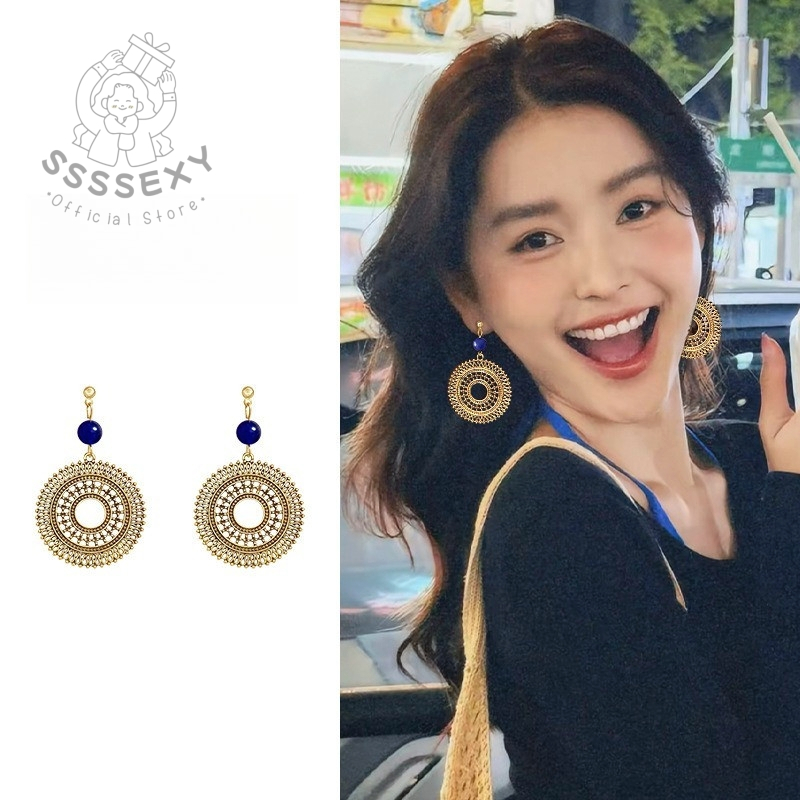 SSSEXY คำอธิบาย: ต่างหูแพชชั่นสไตล์วินเทจดูหรู ดีไซน์เอthnic พกไปเที่ยวทะเลได้แบบชิคๆ B044