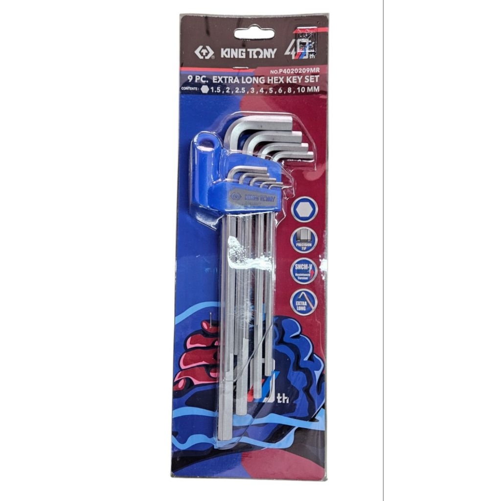 KINGTONY​ 20209MR​ KI-6701001 ประแจหกเหลี่ยมยาว 1.5-10mm P4020209MR