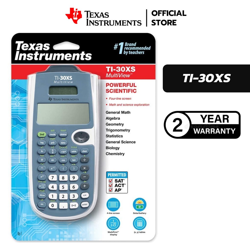 Texas Instruments เครื่องคิดเลขวิทยาศาสตร์ รุ่น TI-30XS Multiview Scientific calculator