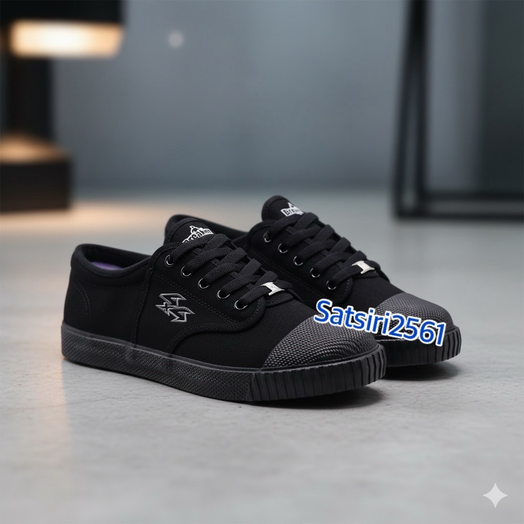 รองเท้าผ้าใบเบรกเกอร์สีดำ รองเท้านักเรียนชาย รองเท้าผ้าใบBreaker ของแท้