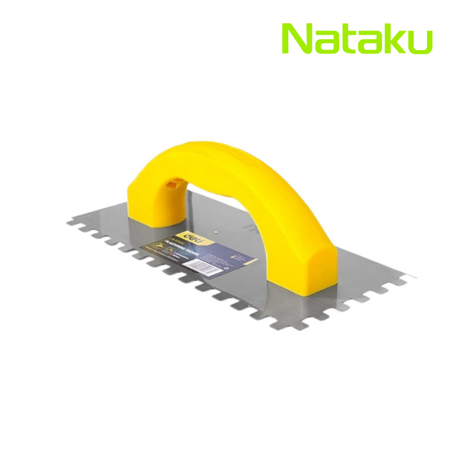 Nataku เกรียงฉาบปูน เกรียงฉาบฝ้า เกรียงสแตนเลส เกรียงโป๊ว เกรียงหวีปูน ด้ามจับพลาสติกนุ่ม ไม่เจ็บมือ 2ขนาด