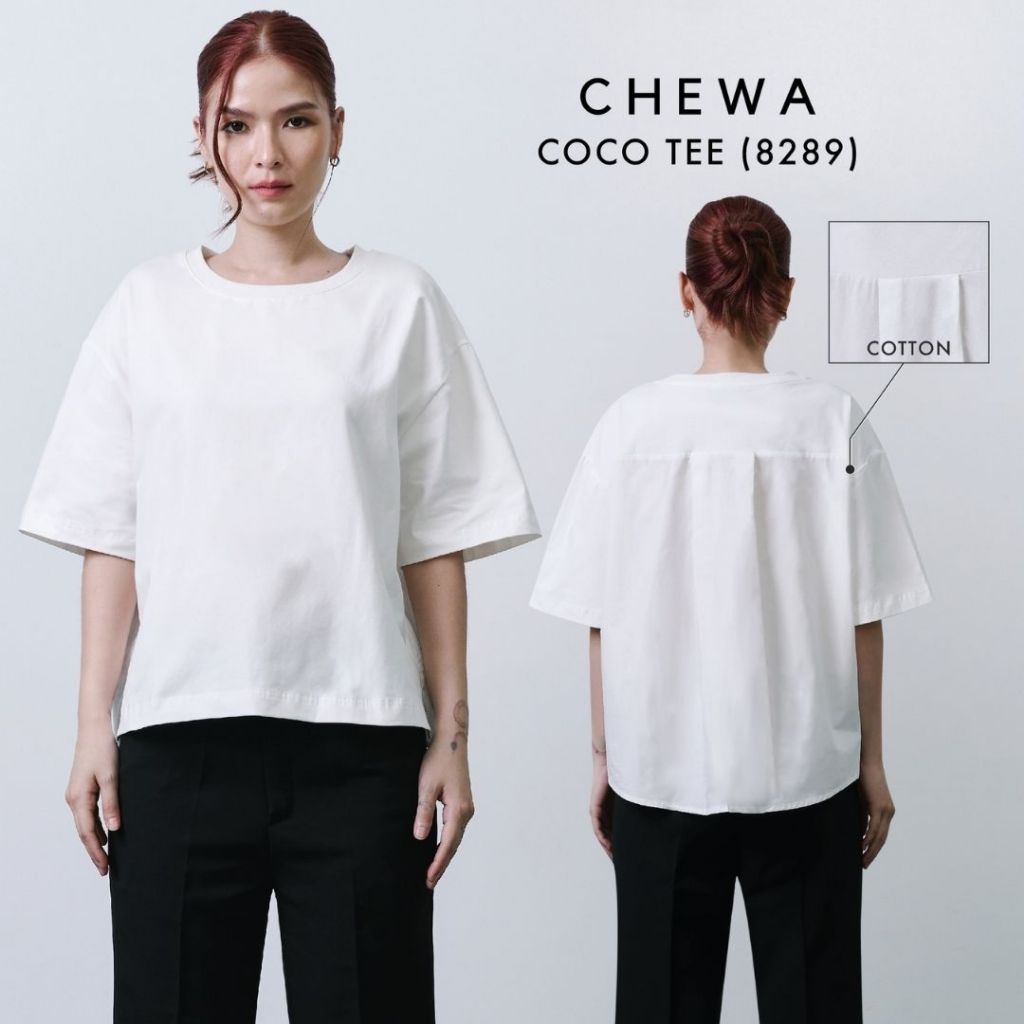 Chewa COCO Tee  - เสื้อยืดแต่งหลังผ้าคอตตอน - 8289
