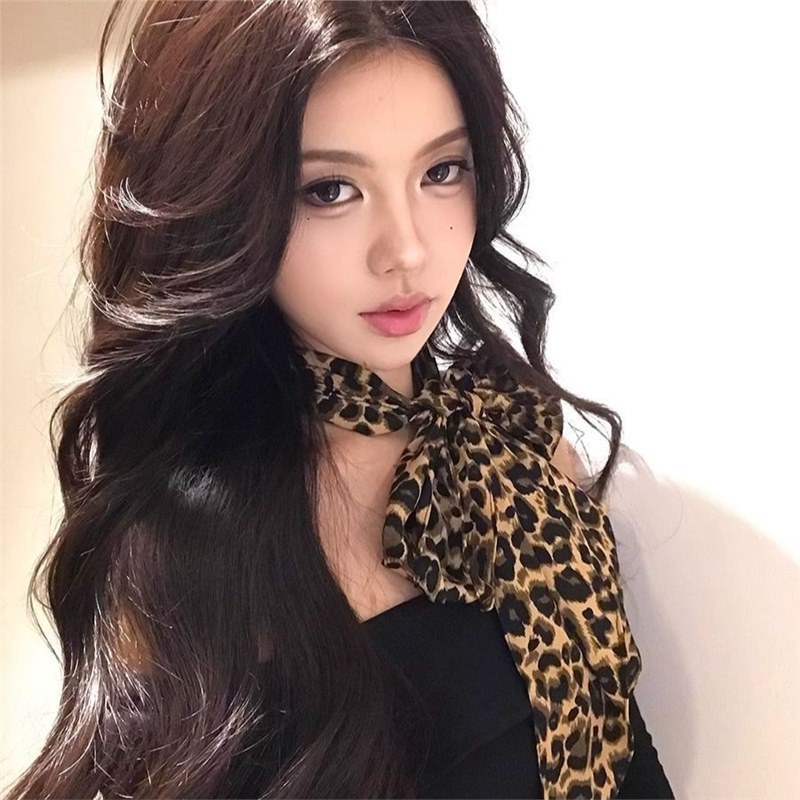 เข็มขัดมัลติฟังก์ชั่นผ้าพันคอผ้าไหมลายเสือดาววินเทจY2Kเครื่องประดับแฟชั่นสำหรับผู้หญิง❤️Leapura - รูปที่ 3