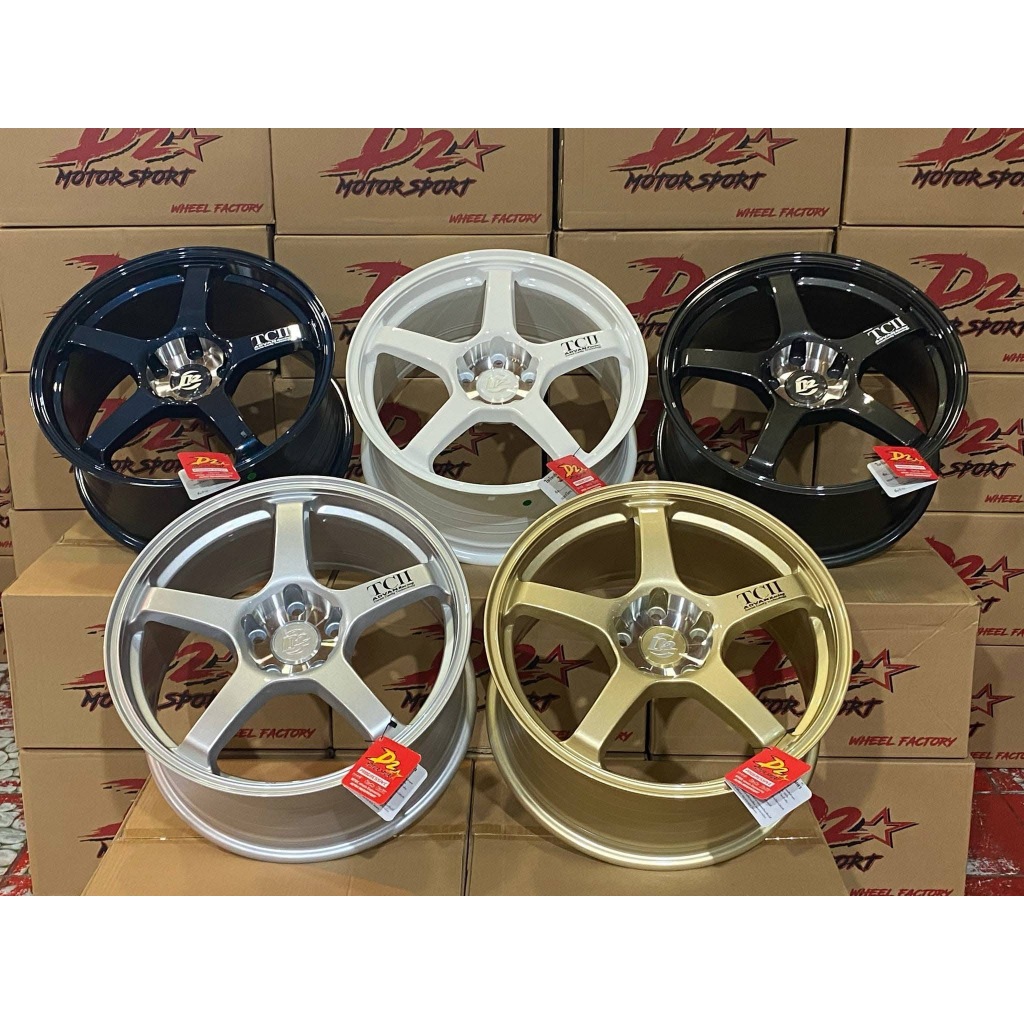 ล้อ D2 รุ่น TCll ขอบ 18 กว้าง 8.5 นิ้ว ออฟ +38 มี 5 สี ราคาต่อวง แถมฟรีจุ๊บเหล็ก