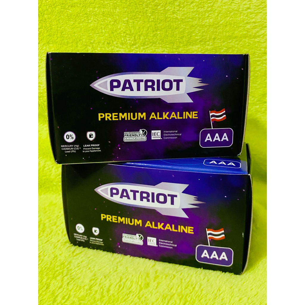 ถ่าน Patriot Premium AlKaline Size AAA 12 แพ็ค/กล่อง (แพ็ค 3 ก้อน) ใส่รีโมท ถ่านใส่นาฬิกา ถ่านใส่แท่