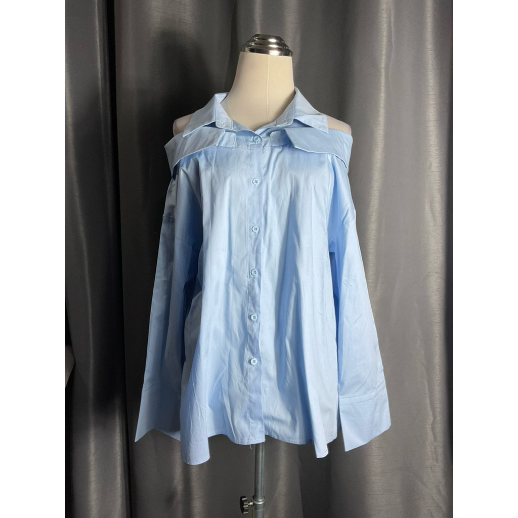 01739 New!!! เสื้อเชิต คอปก ดีเทลเก๋ ป้าย MO Studio มือ 1 สวยและเท่มากค่ะ