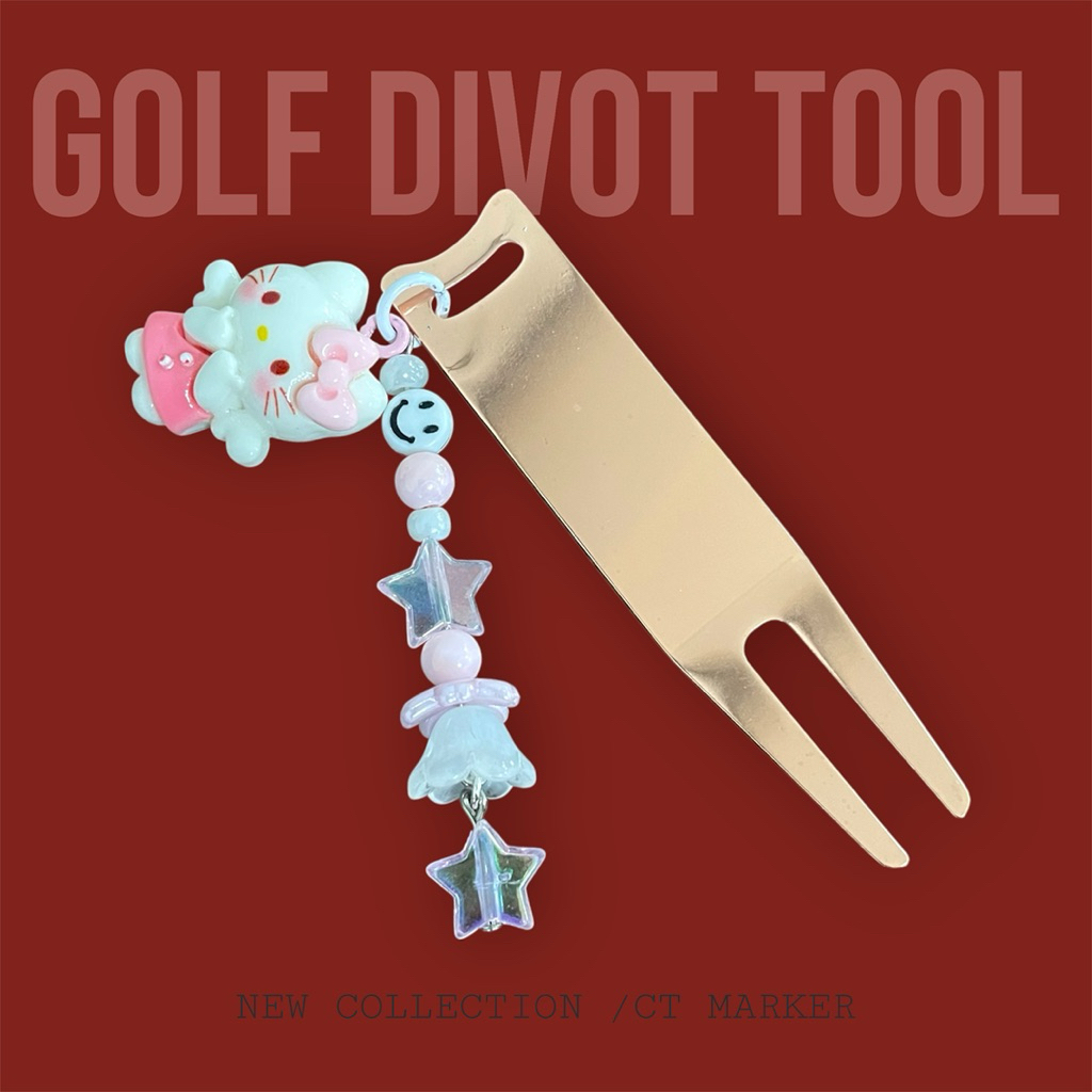 ที่ซ่อมกรีน พร้อมพวงกุญแจใส่ชื่อและเบอร์แคดดี้ได้ CT MARKER GOLF GREEN DIVOT TOOL