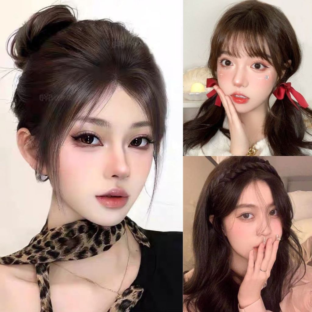 HAIRP แฮร์พีชหน้าม้า ที่คาดผมผมปลอม ดังโงะยางยืด ผมปลอมทำจากไหมสังเคราะห์ เนียนธรรมชาติ ใส่ออกงานได้