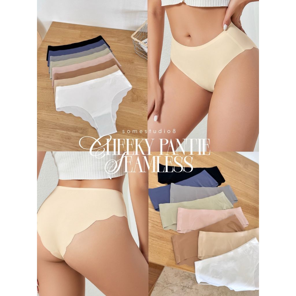 (พร้อมส่ง)Seamless cheeky pantie,