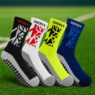 ถุงเท้าฟุตบอล SOCKSY ลายใหม่ พื้นกันลื่นหนึบ กระชับเท้า เนื้…