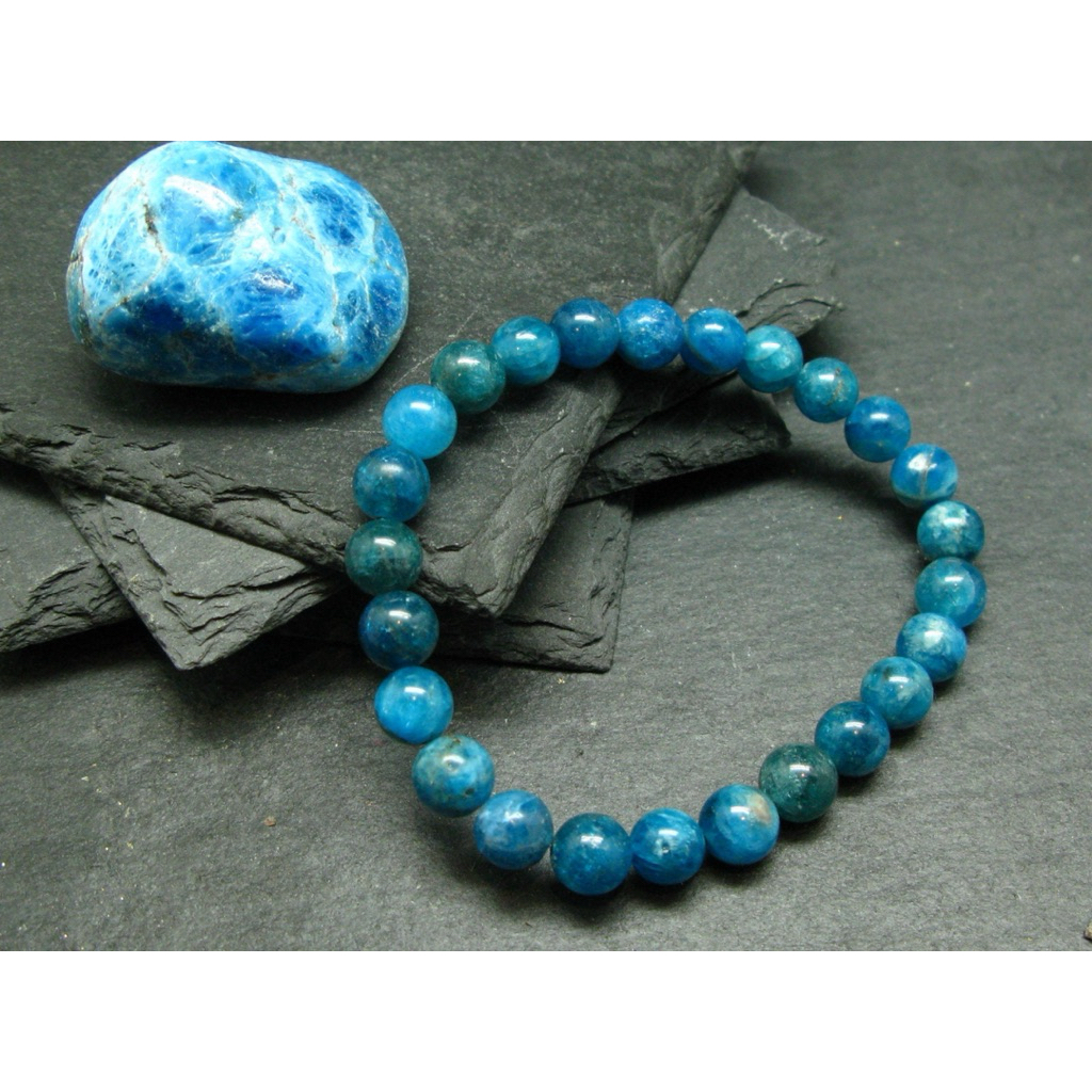 beautiful natural top quality blue gemstone apatite beaded bracelet 💙💙