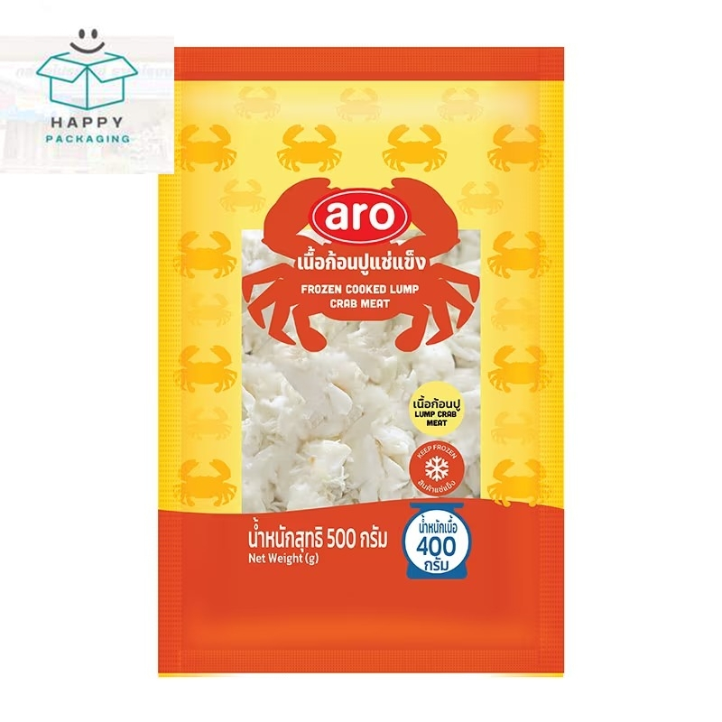 aro frozen cooked lump crab meat เอโร่ เนื้อปูก้อนแช่แข็ง เนื้อปูก้อน เนื้อก้อนปู แช่แข็ง 500 กรัม