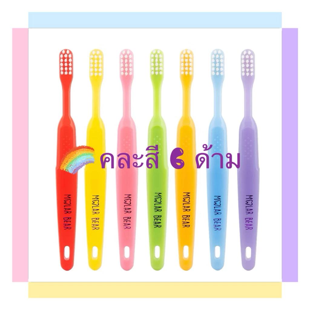 molar bear แปรงสีฟันเด็กอายุ 3-6 ปี คละสี 6 ด้าม