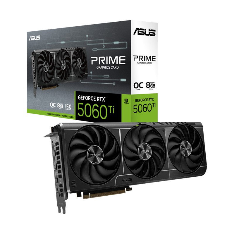 iHAVECPU VGA(การ์ดจอ) ASUS PRIME GEFORCE RTX 5060 TI OC EDITION - 8GB GDDR7 (PRIME-RTX5060TI-O8G)