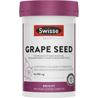Swisse Grape Seed 14,250 mg 180 Tablets ผิวแลดูกระจ่างใส ชะลอวัย เสริมสร้างคอลลาเจน
