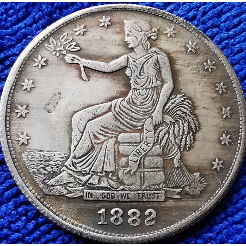 เหรียญ​จำลอง​ สหรัฐ​อเมริกา​ USA​, 1 Dollar, (Trade Dollar), ใหม่​ทำ​เก่า