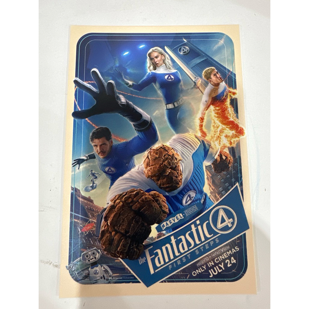 postcard the fantastic 4 first steps from paragon cineplex แท้พร้อมส่ง ขนาด A6 พร้อมส่ง แฟนแทสติก 4