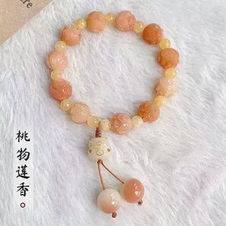 สร้อยข้อมือดอกบัว พลาสติก มีหลายลาย แมวนำโชค กำไลลูกปัดดอกบัวสวยๆ เสริมดวง ส่งจากไทย ส่งไว