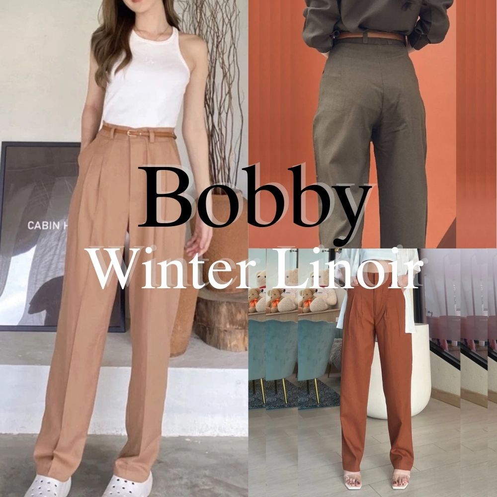 [Cozy Fluffy] Bobby Pant / Winter Linoir 201 กางเกงขายาวทรงบอยผ้าลินินผสมฝ้าย เก็บทรงเอวสูงใส่สบาย