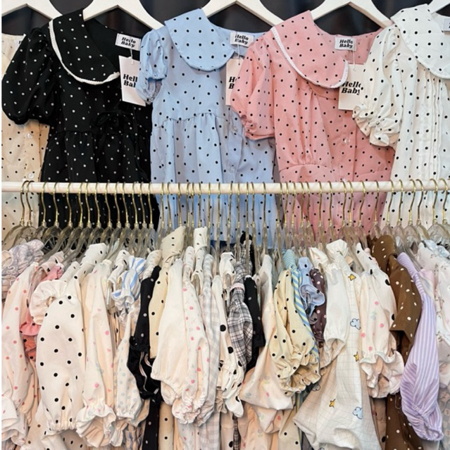 ส่งเร็ว⚡️เสื้อแฟชั่น(2) เสื้อป้าย hello baby คอบัว ปาดไหล่ สายเดี่ยว เสื้อน่ารัก(อัพเดท21-4-69)