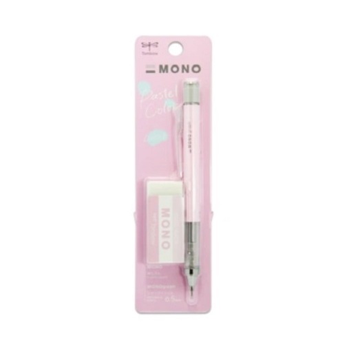 (KTS)ดินสอกด+ยางลบ Tombow Mono Graph 0.5 mm. PPA-242E  สีชมพูพาสเทล