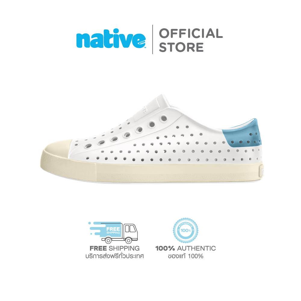 Native รองเท้ากันน้ำผู้ใหญ่ EVA รุ่น Jefferson Wanderfoam Block Shell White/ Bone White/ Flux Blue Block