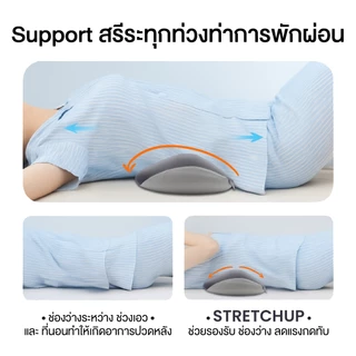 Ergotrend StretchUp Lumbar Support Pillow - หมอนรองเอวเพื่อสุขภาพ ลดอาการปวดหลัง ใช้งานได้หลากหลาย ยืดกล้ามเนื้อหลัง