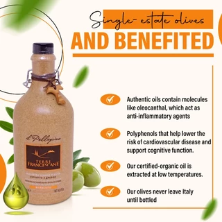 Organic Italian Extra Virgin Olive Oil – Single Origin, Cold Pressed from Early Harvest Italian Olives, 500 Ml Ceramic