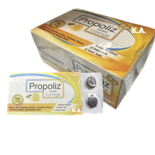 (ยกกล่อง15แผง)ยาอม Propoliz Extherb Lozenge 1 แผง 8 เม็ด 9990