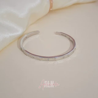 Luv Bangle - กำไลข้อมือ ประดับหัวใจนูน มี 3 สี (#BG9-02) แพ้ง่ายใส่ได้ค่ะ