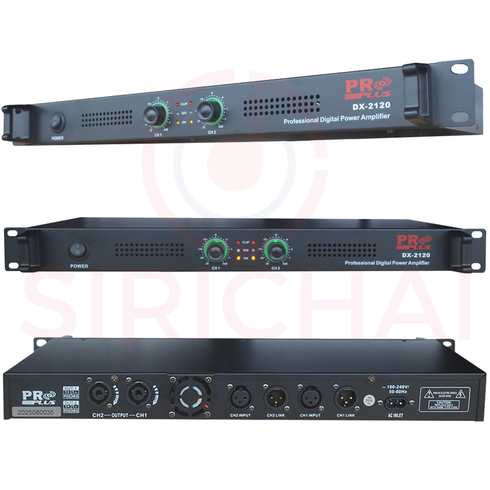 เครื่องขยายเสียง PROPLUS รุ่น DX2120 (CLASS d ขนาด1U 200วัตต์)