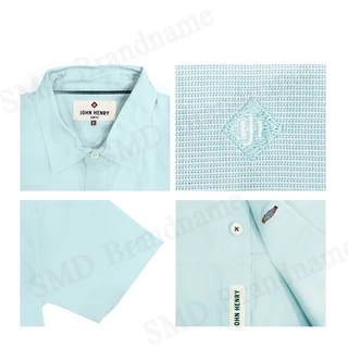 John Henry เสื้อเชิ้ตแขนสั้นผู้ชาย รุ่น Men's Short Sleeves Slim Fit Shirt (Green) Code: JH F424MSSSM40