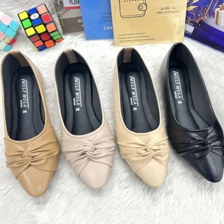 🔥รองเท้าคัชชู ,หัวแหลม ,ส้นแบน #ดีไซน์โบว์ไขว้ด้านหน้า สวยเก๋...พร้อมส่ง✅