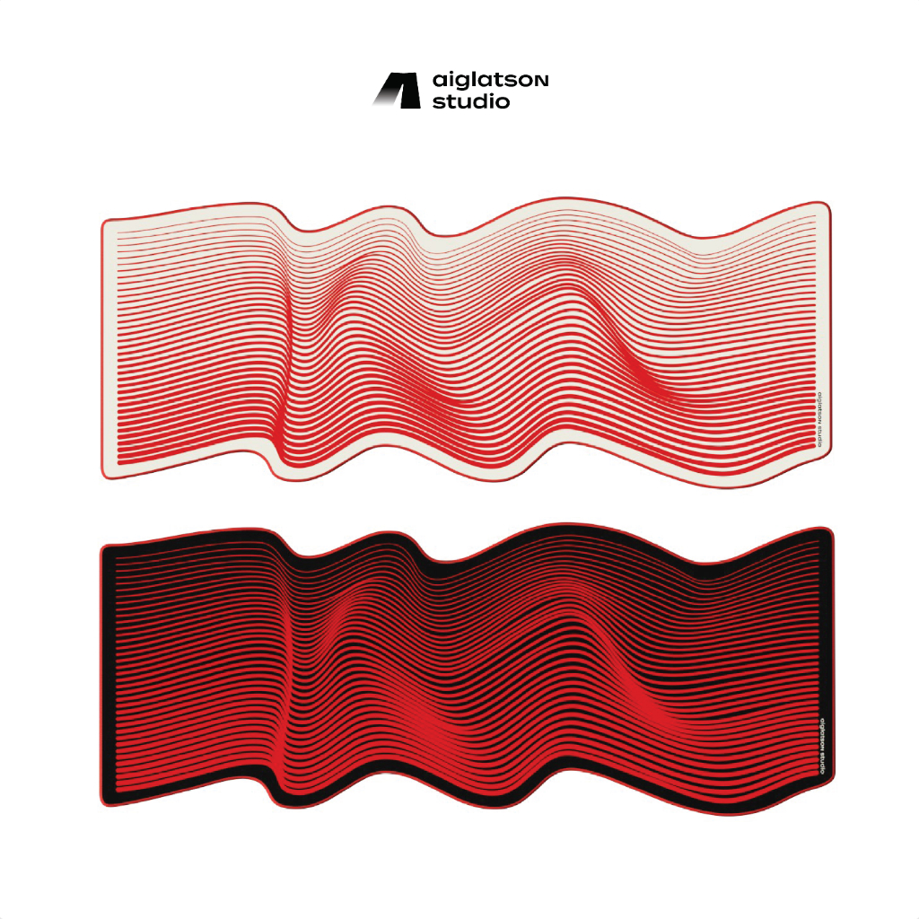 (ใหม่!) แผ่นรองเมาส์ GMK Black Snail - Red Cyrilic Deskmat ขนาดใหญ่ จาก Aiglatson Studio