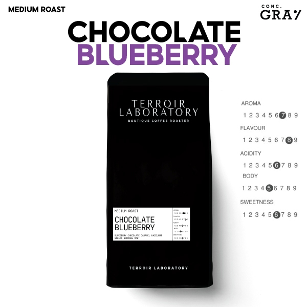 (CONC.GRAY) เมล็ดกาแฟคั่ว "Chocolate Blueberry" OMNI ROAST Tastnote : blueberry chocolate, caramel, hazelnut, sweets