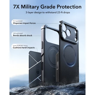 ESR เคสสำหรับ iPhone 17 / Air / 17 Pro / 17 Pro Max รุ่น Cyber Tough Case with Stash Stand (Camera Control Button)