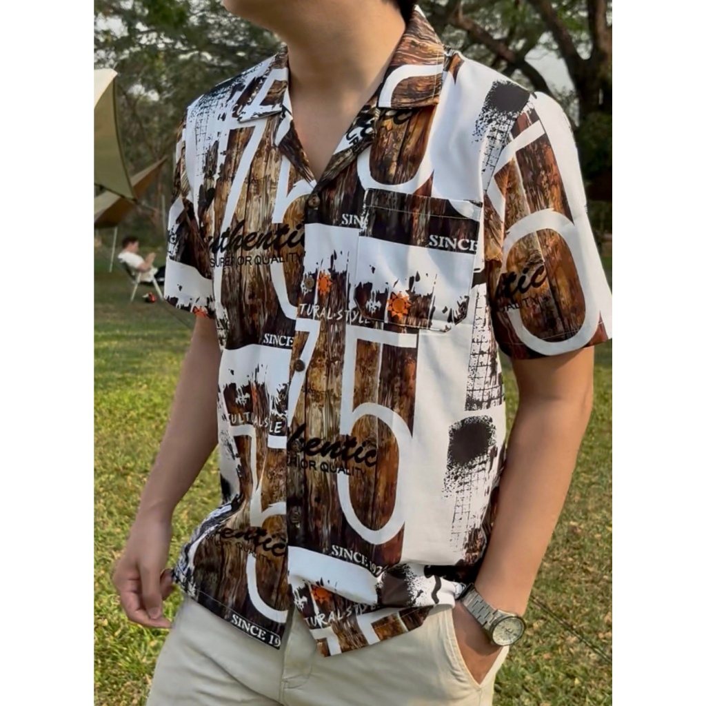 ✅พร้อมส่งจากไทย✅ ไม่ยับไม่ร้อนไม่ต้องรีด เนื้อผ้าพริ้ว เสื้อฮาวาย เสื้อเชิต เสื้อเชิร์ตแขนสั้น วินเทจ ผ้าไหมอิตาลี H052