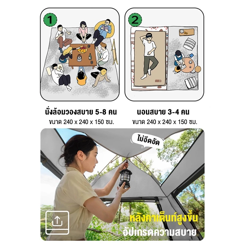 KEEP เต็นท์แค้มปิ้งอัตโนมัติ 4-6 คน กันน้ำ thumbnail 8