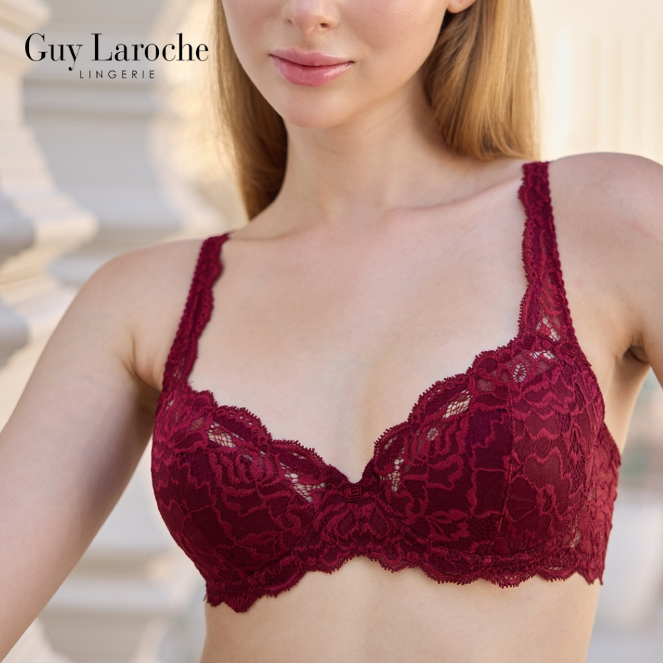Guy Laroche Lingerie เสื้อในลูกไม้ เสริมฟองน้ำบาง Soft Pad Lace Bra GB7T70